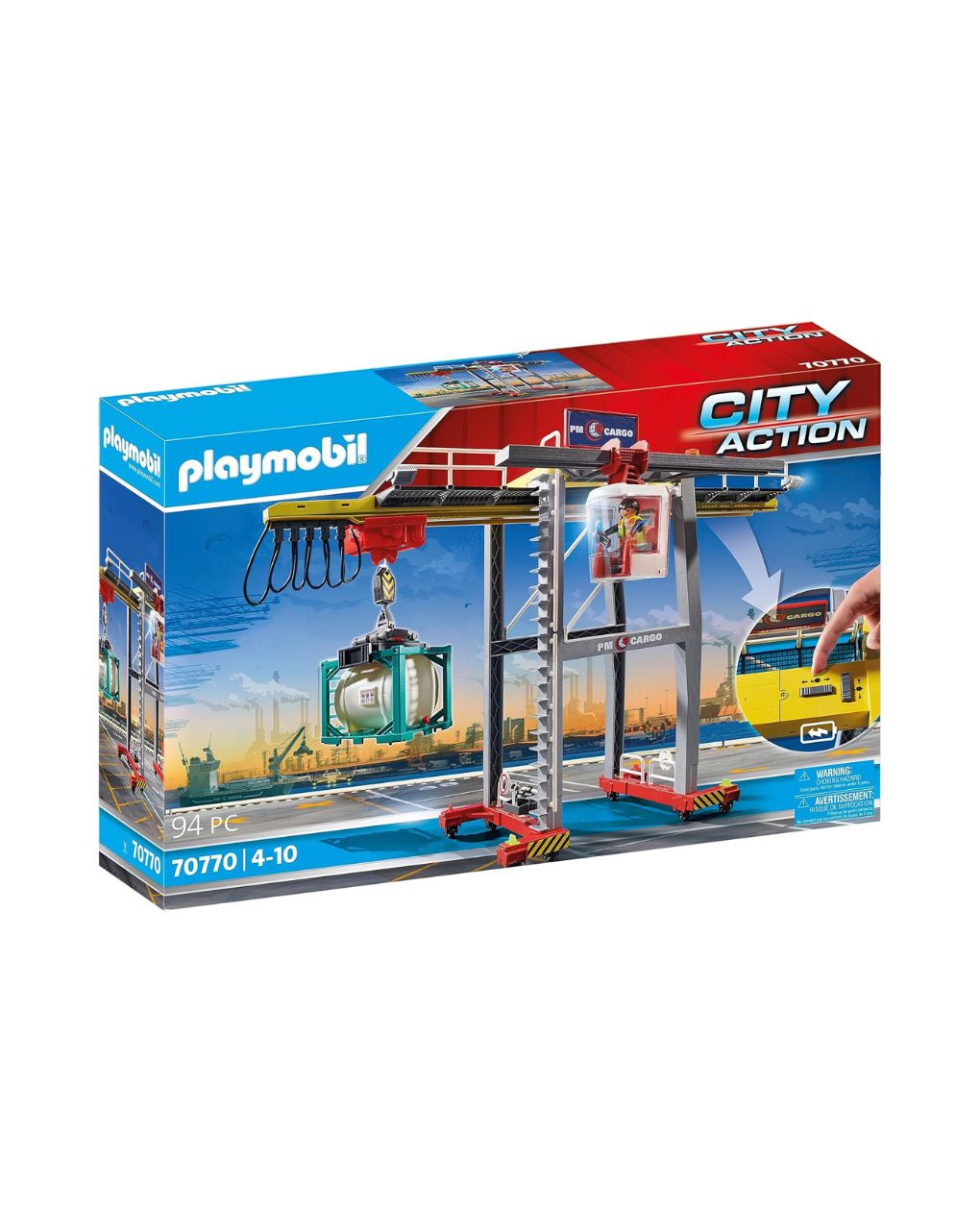 Playmobil city action γερανογέφυρα φορτοεκφόρτωσης container 70770 - Playmobil