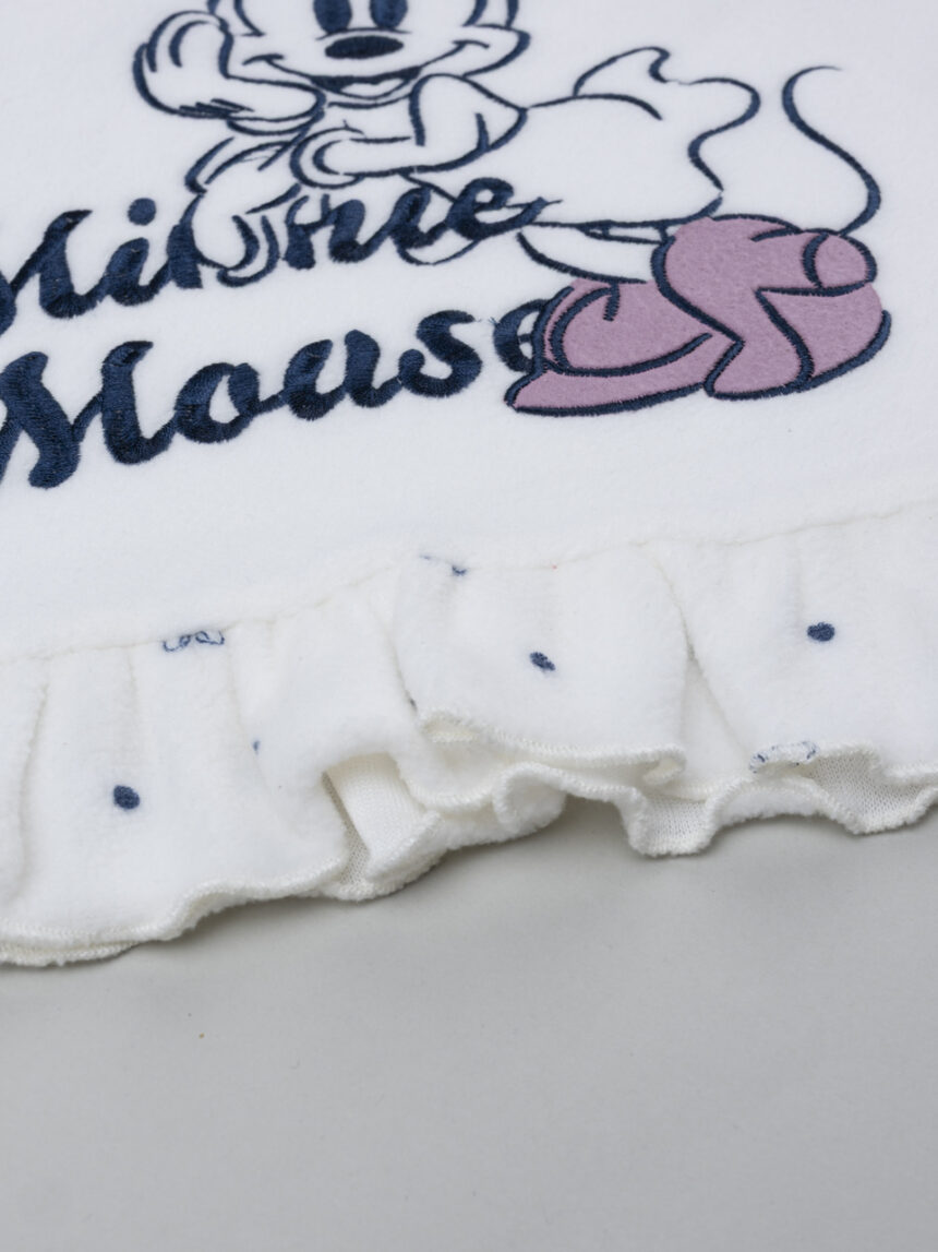 βρεφική πιτζάμα fleece λευκή/μπλε minnie για κορίτσι - Prénatal