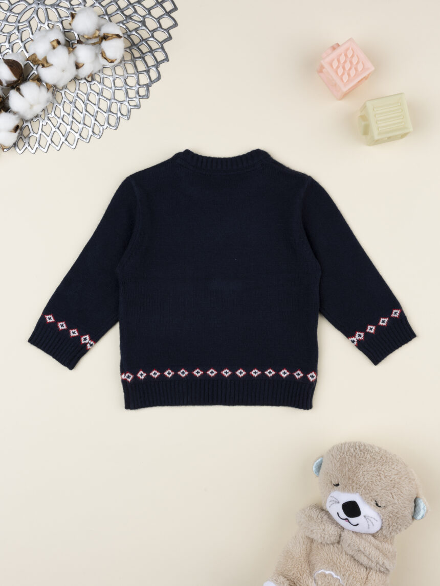 βρεφικό πουλόβερ μπλε teddy classic για αγόρι - Prénatal