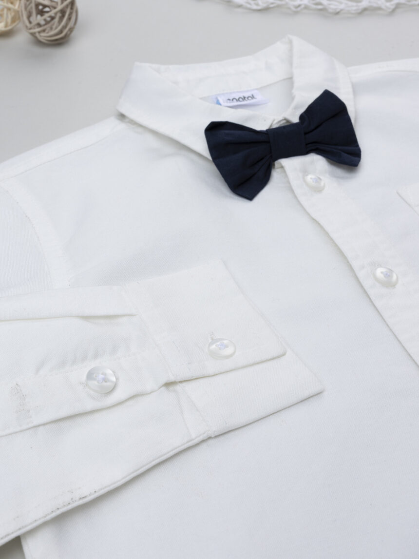 παιδικό πουκάμισο λευκό με παπιγιόν classic για αγόρι - Prénatal