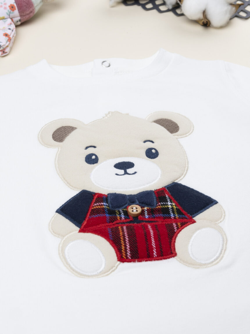 βρεφική μπλούζα λευκή teddy classic για αγόρι - Prénatal