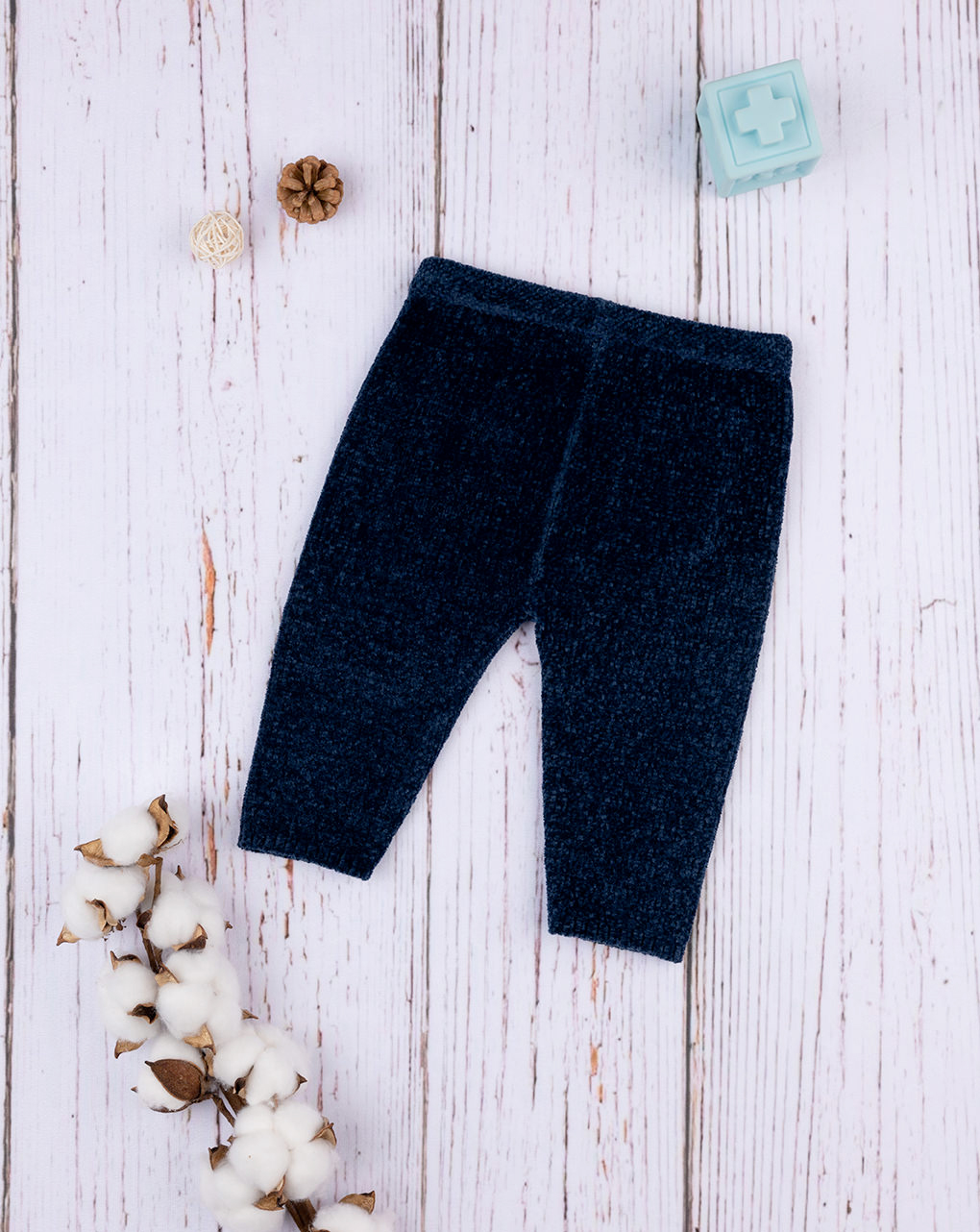 βρεφικό παντελόνι σενίλ μπλε για αγόρι