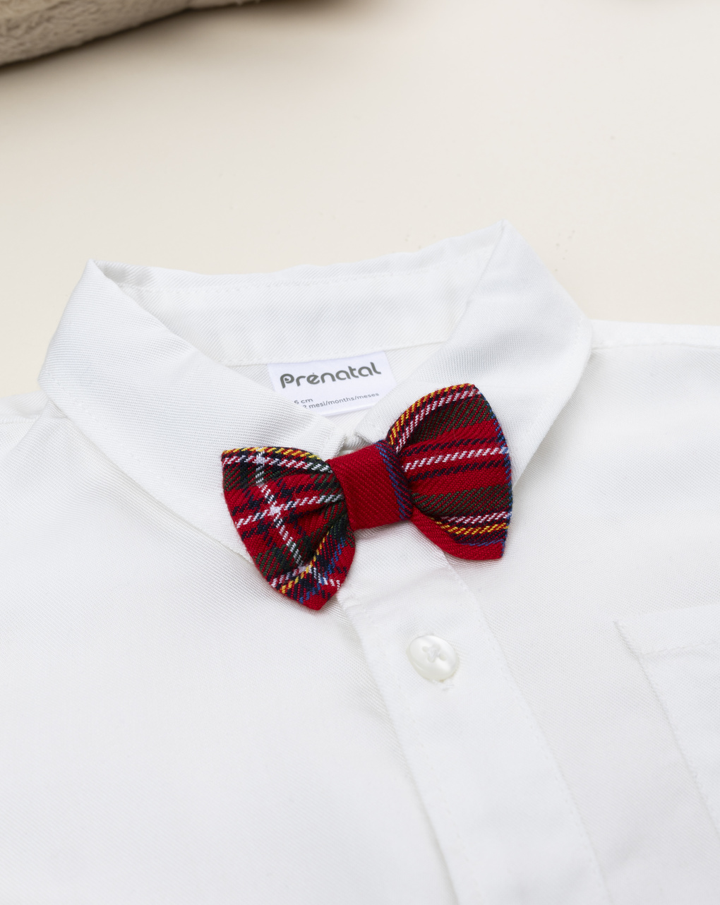βρεφικό πουκάμισο λευκό με παπιγιόν classic για αγόρι - Prénatal
