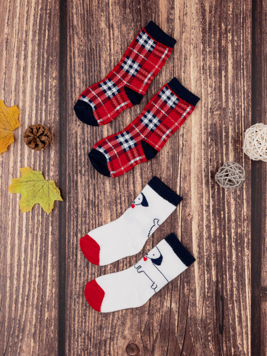 βρεφικές κάλτσες classic πακέτο x2 για αγόρι - Prénatal