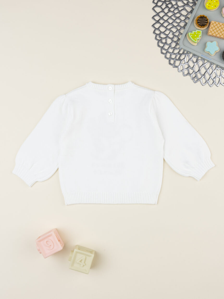 βρεφικό πουλόβερ λευκό minnie για κορίτσι - Prénatal