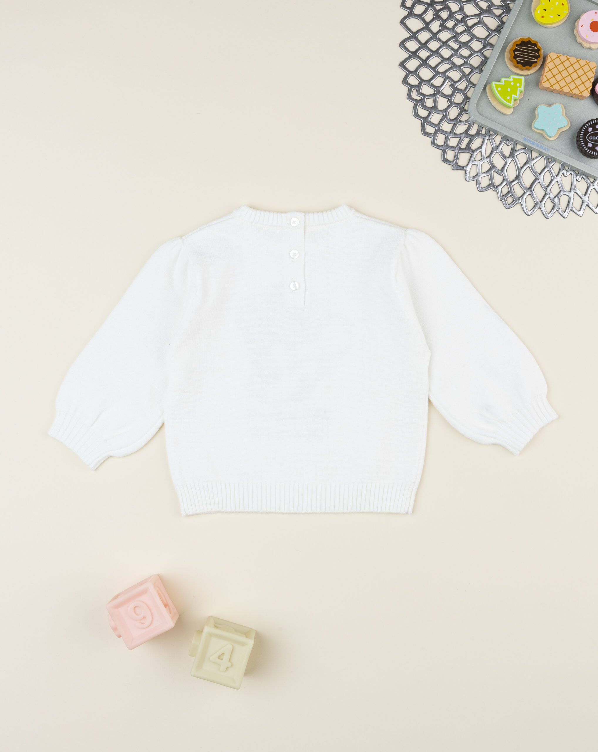βρεφικό πουλόβερ λευκό minnie για κορίτσι - Prénatal