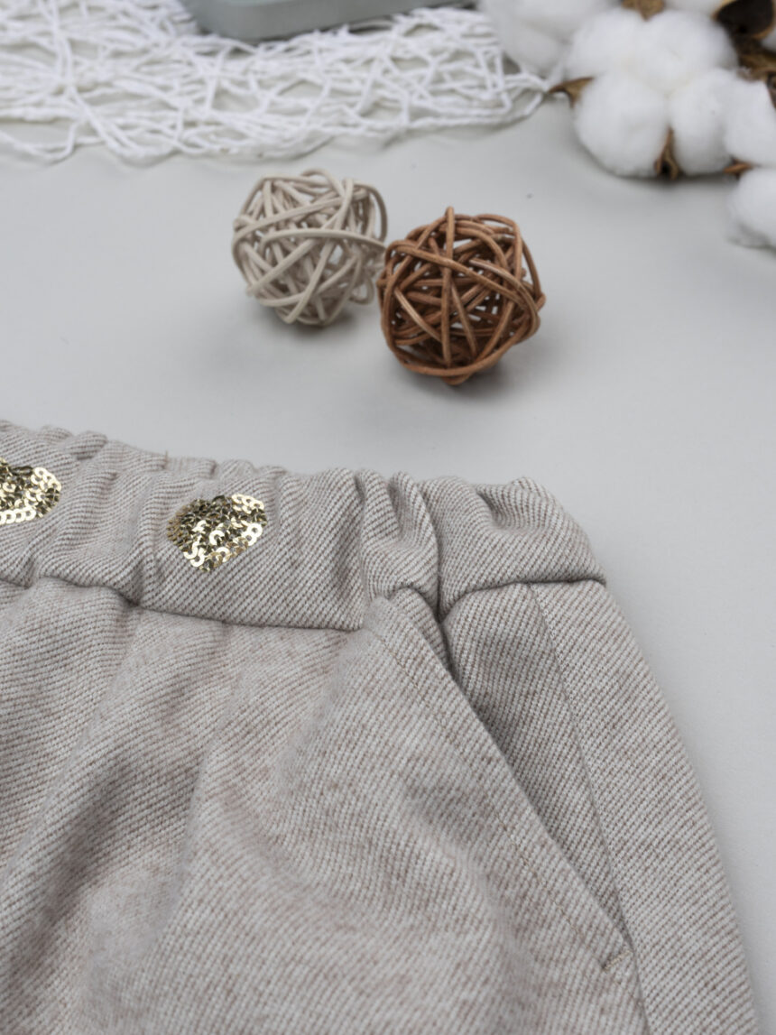 βρεφικό σορτσάκι μπεζ με καρδούλες για κορίτσι - Prénatal