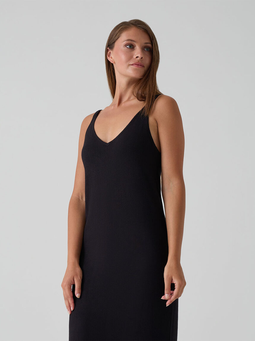 γυναικείο σετ φόρεμα και ζακέτα εγκυμοσύνης/θηλασμού μαύρο - Prénatal