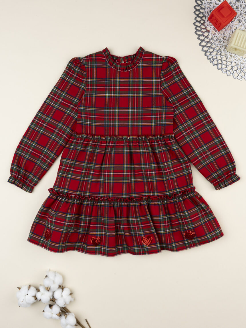 παιδικό φόρεμα καρό με καρδούλες classic για κορίτσι - Prénatal