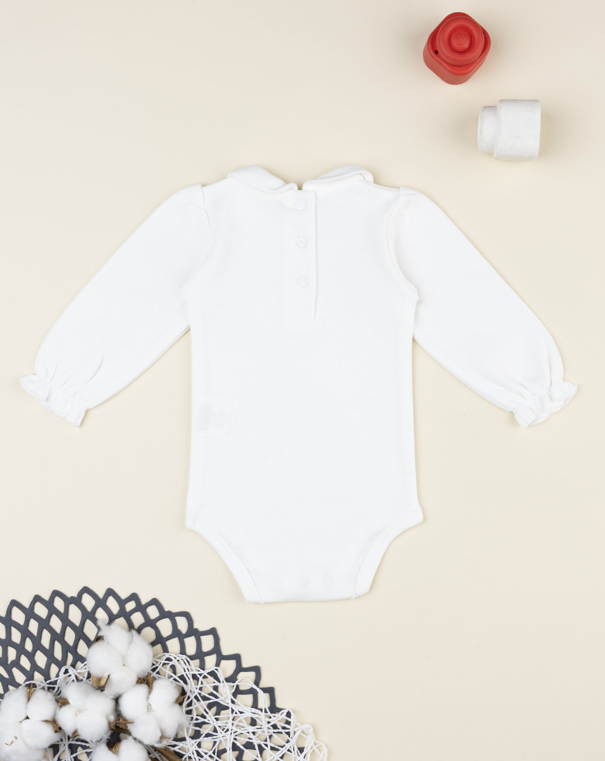 βρεφικό χριστουγεννιάτικο κορμάκι λευκό με φιογκάκια για κορίτσι - Prénatal