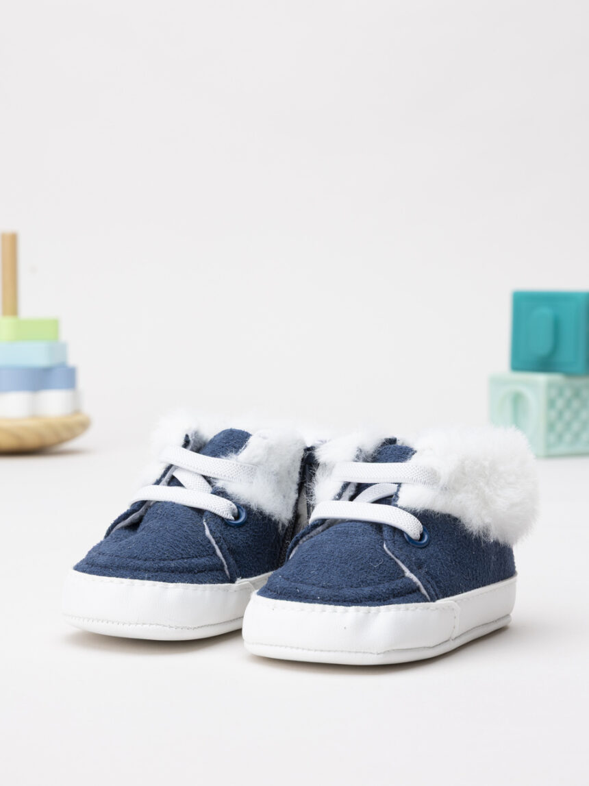 βρεφικά παπούσια αγκαλιάς μπλε για αγόρι - Prénatal