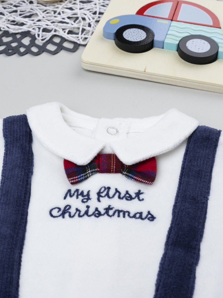 βρεφικό χριστουγεννιάτικο φορμάκι my first christmas για αγόρι - Prénatal