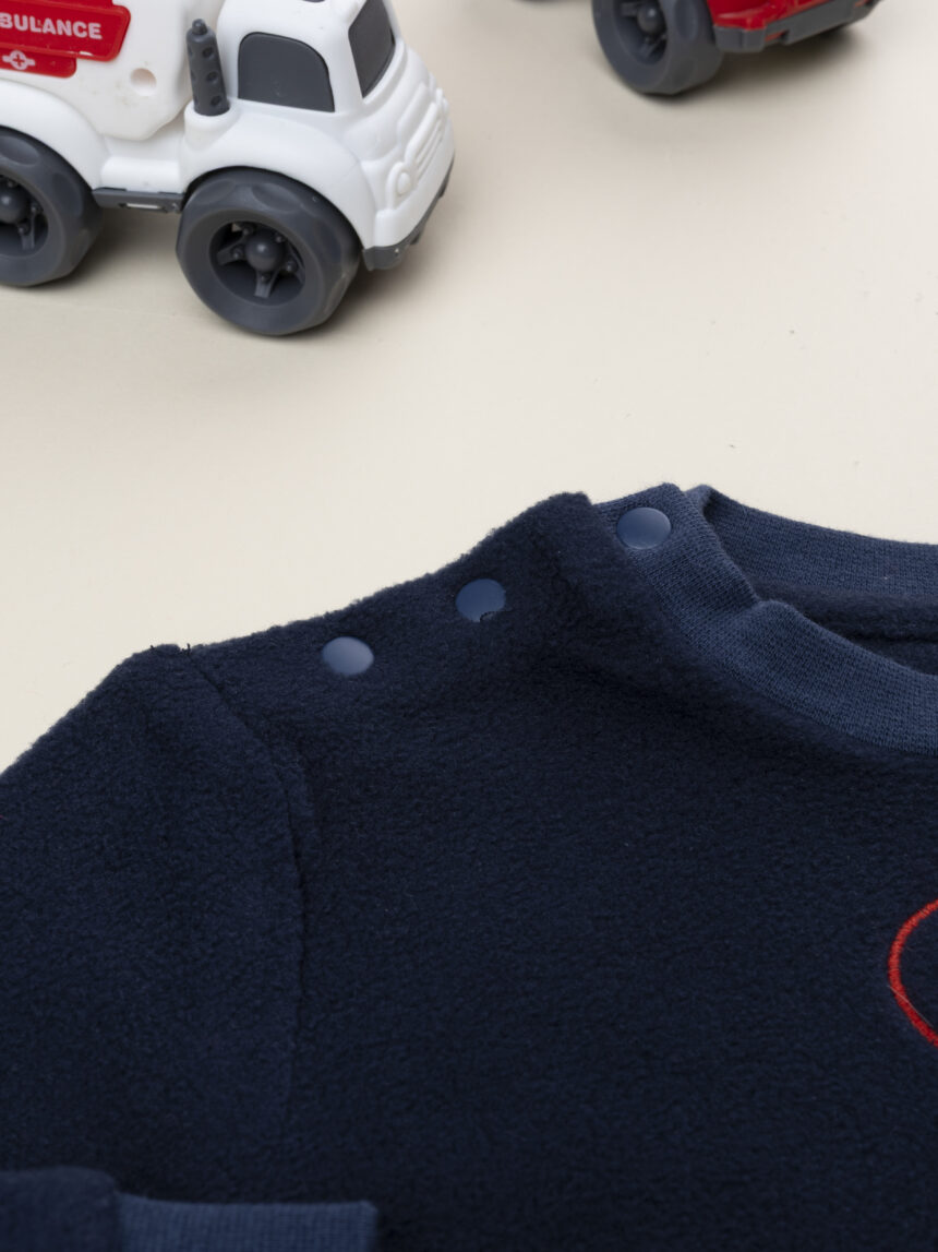 βρεφική πιτζάμα fleece μπλε/κόκκινη mickey για αγόρι - Prénatal