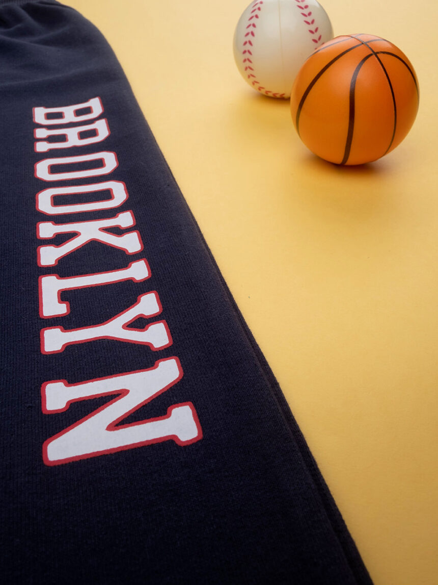 παιδικό παντελόνι φόρμας μπλε brooklyn για αγόρι - Prénatal