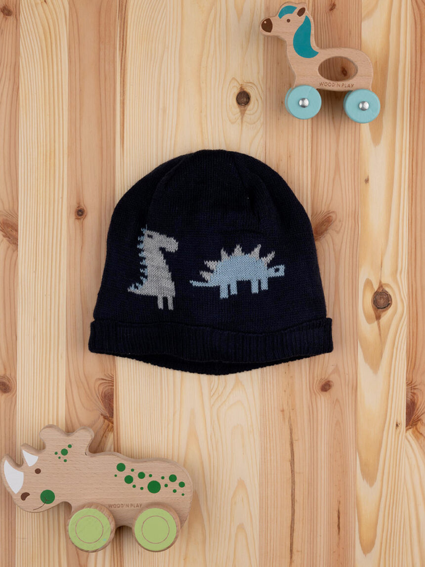 βρεφικό σκουφάκι μπλε με δεινόσαυρους για αγόρι - Prénatal