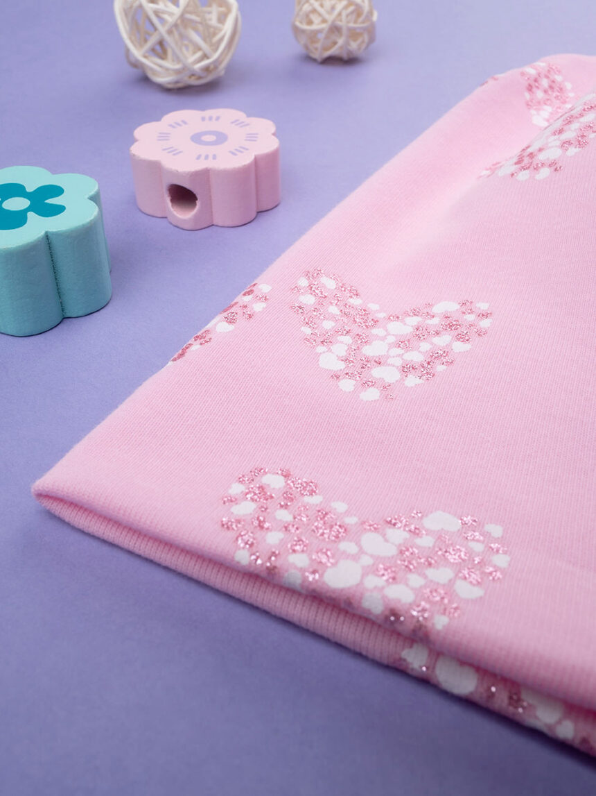 παιδικό σκουφάκι ροζ με καρδούλες για κορίτσι - Prénatal