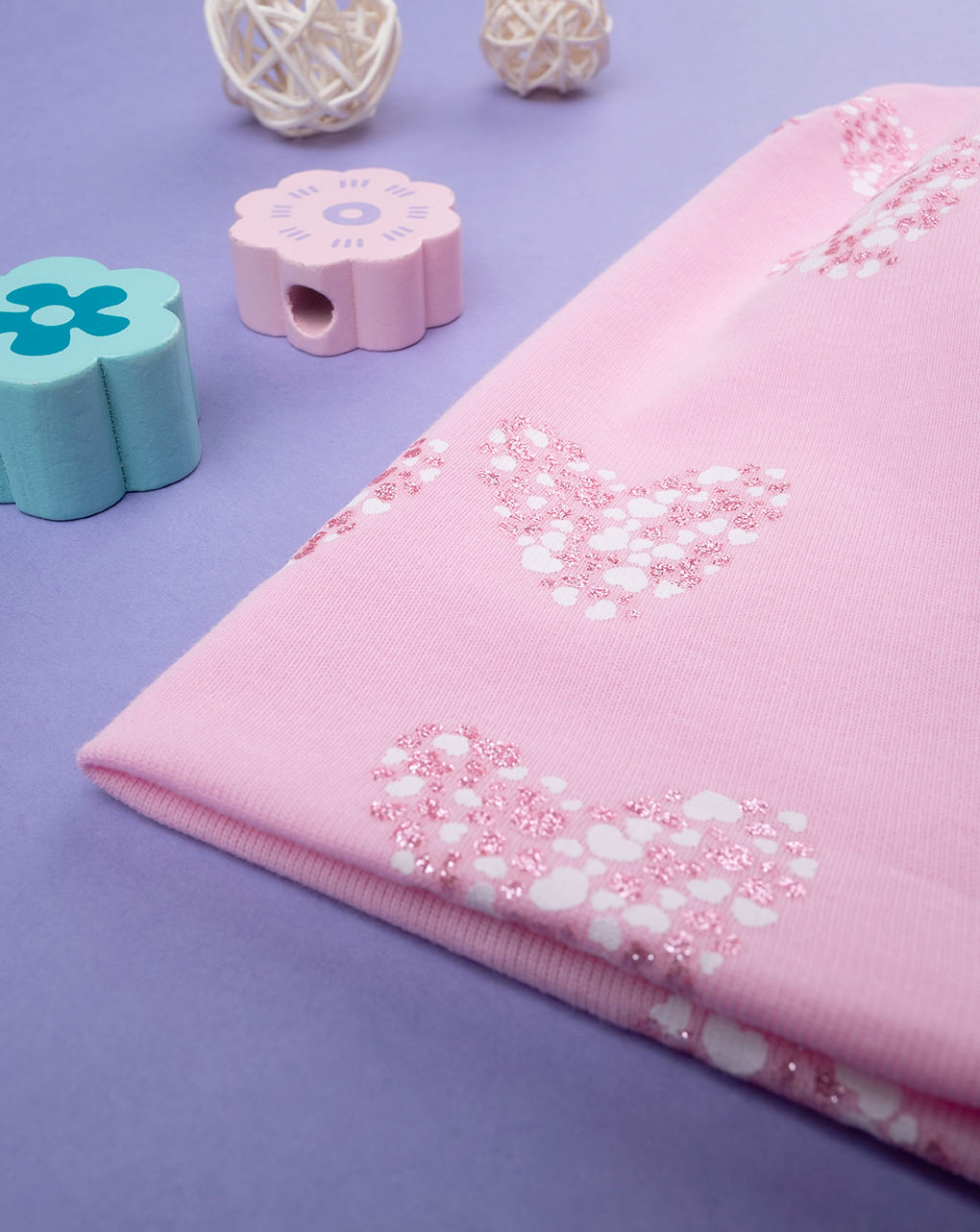 παιδικό σκουφάκι ροζ με καρδούλες για κορίτσι - Prénatal