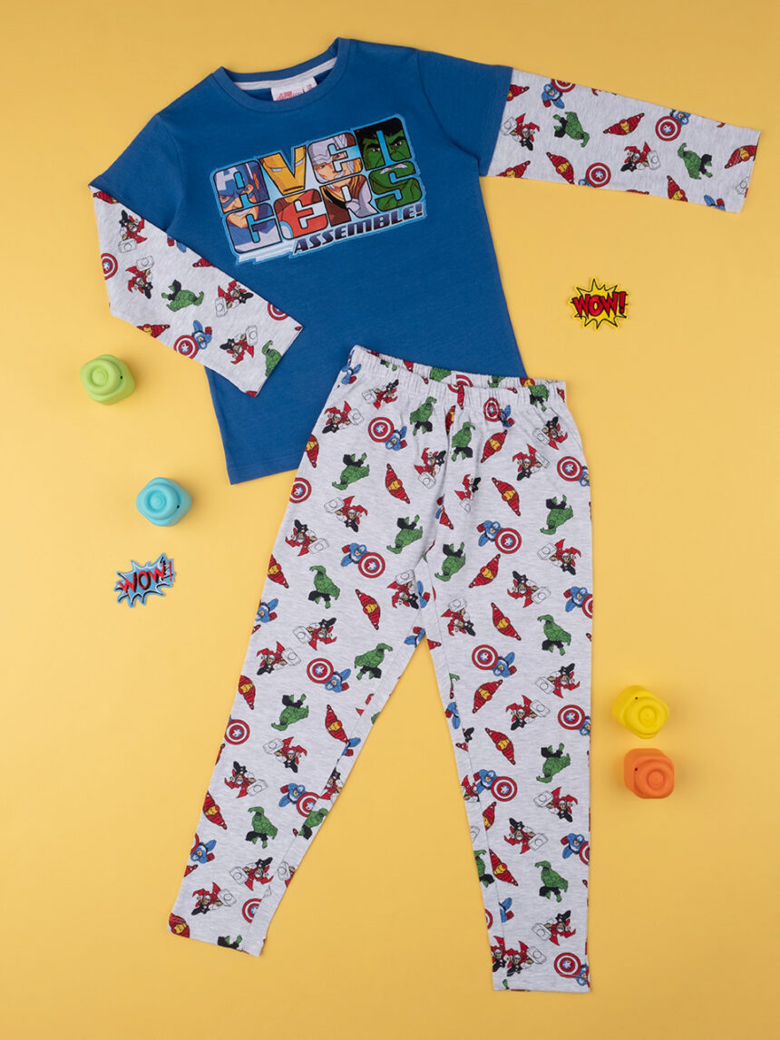 παιδική πιτζάμα μπλε/γκρι avengers για αγόρι - Prénatal