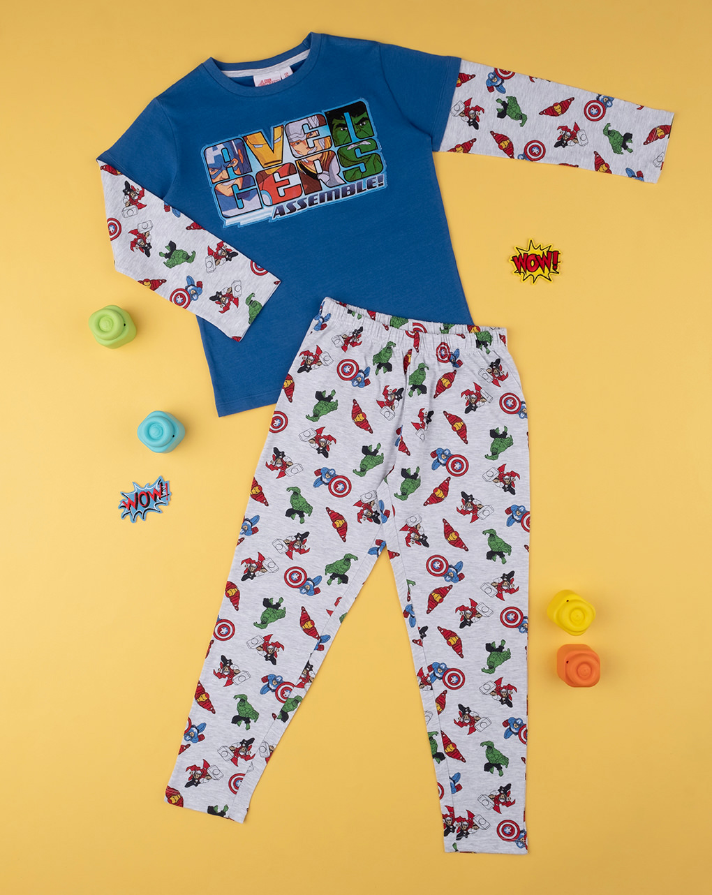 παιδική πιτζάμα μπλε/γκρι avengers για αγόρι