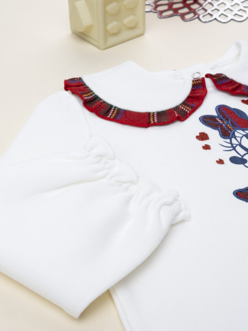 βρεφική μπλούζα πόλο λευκή minnie classic για κορίτσι - Prénatal