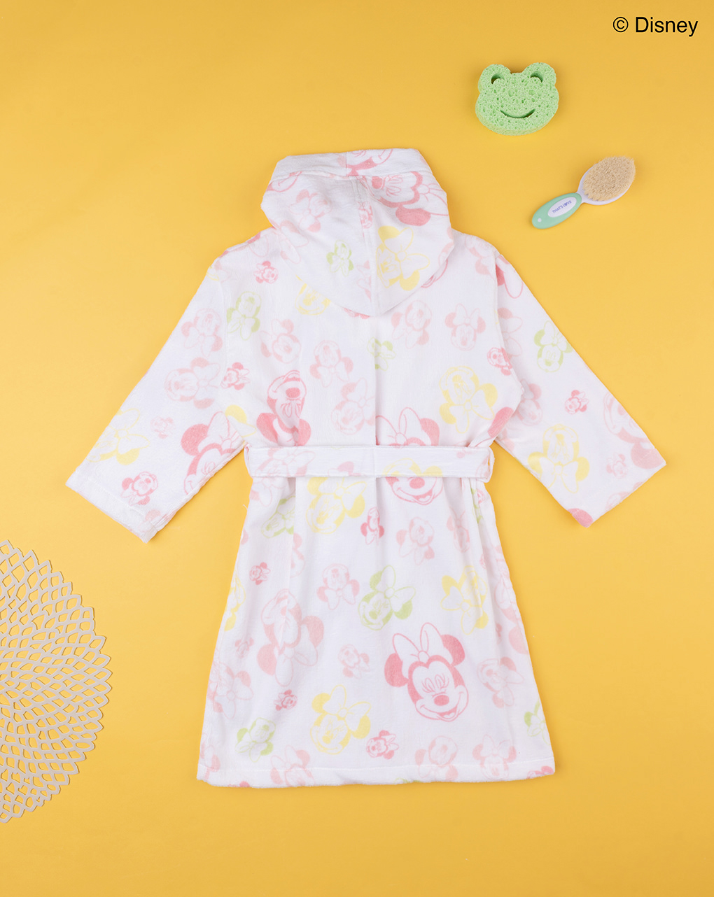 παιδικό μπουρνούζι σενίλ λευκό minnie για κορίτσι - Prénatal