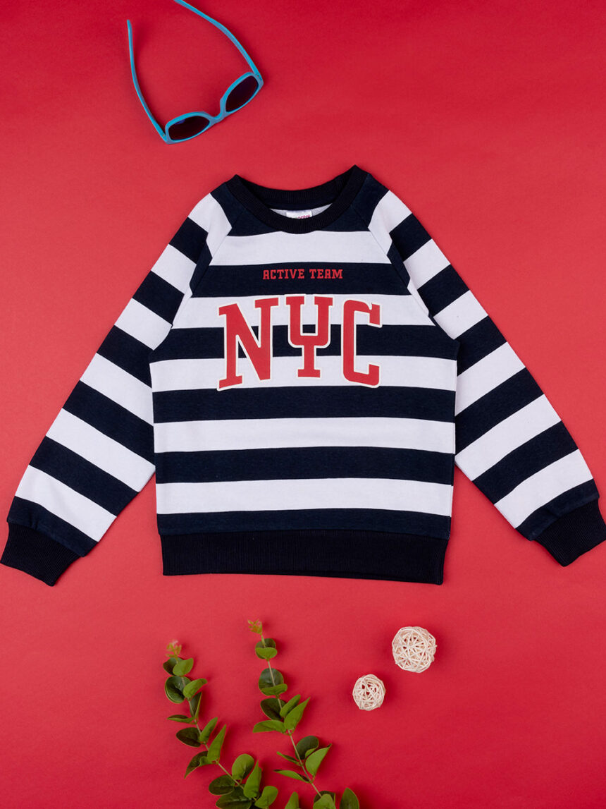 παιδική μπλούζα φούτερ ριγέ nyc για αγόρι - Prénatal