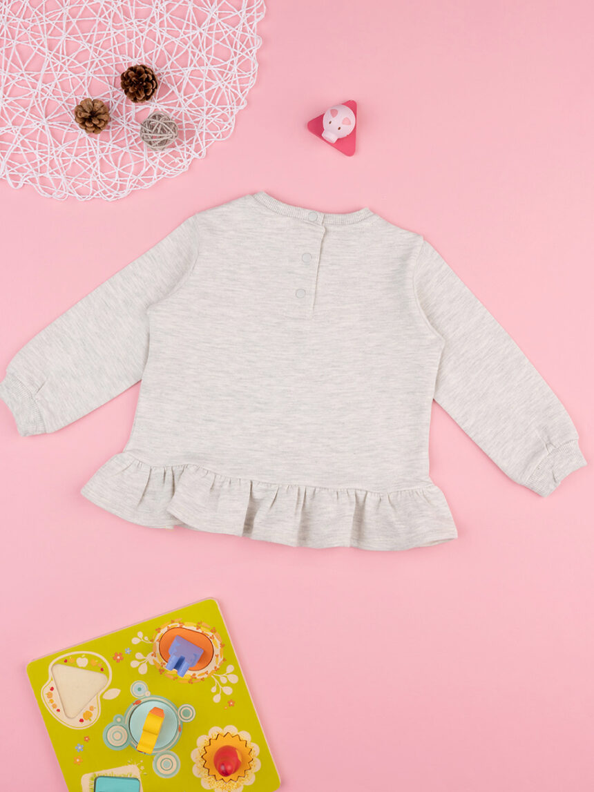 βρεφική μπλούζα φούτερ μπεζ little cute για κορίτσι - Prénatal