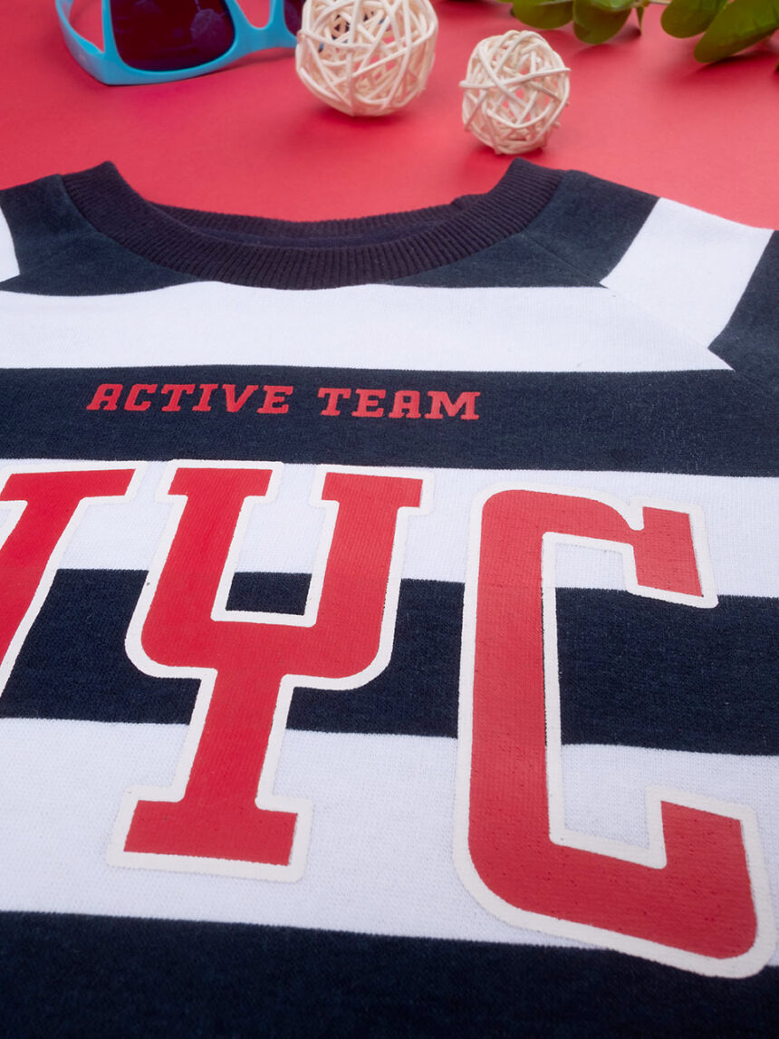 παιδική μπλούζα φούτερ ριγέ nyc για αγόρι - Prénatal