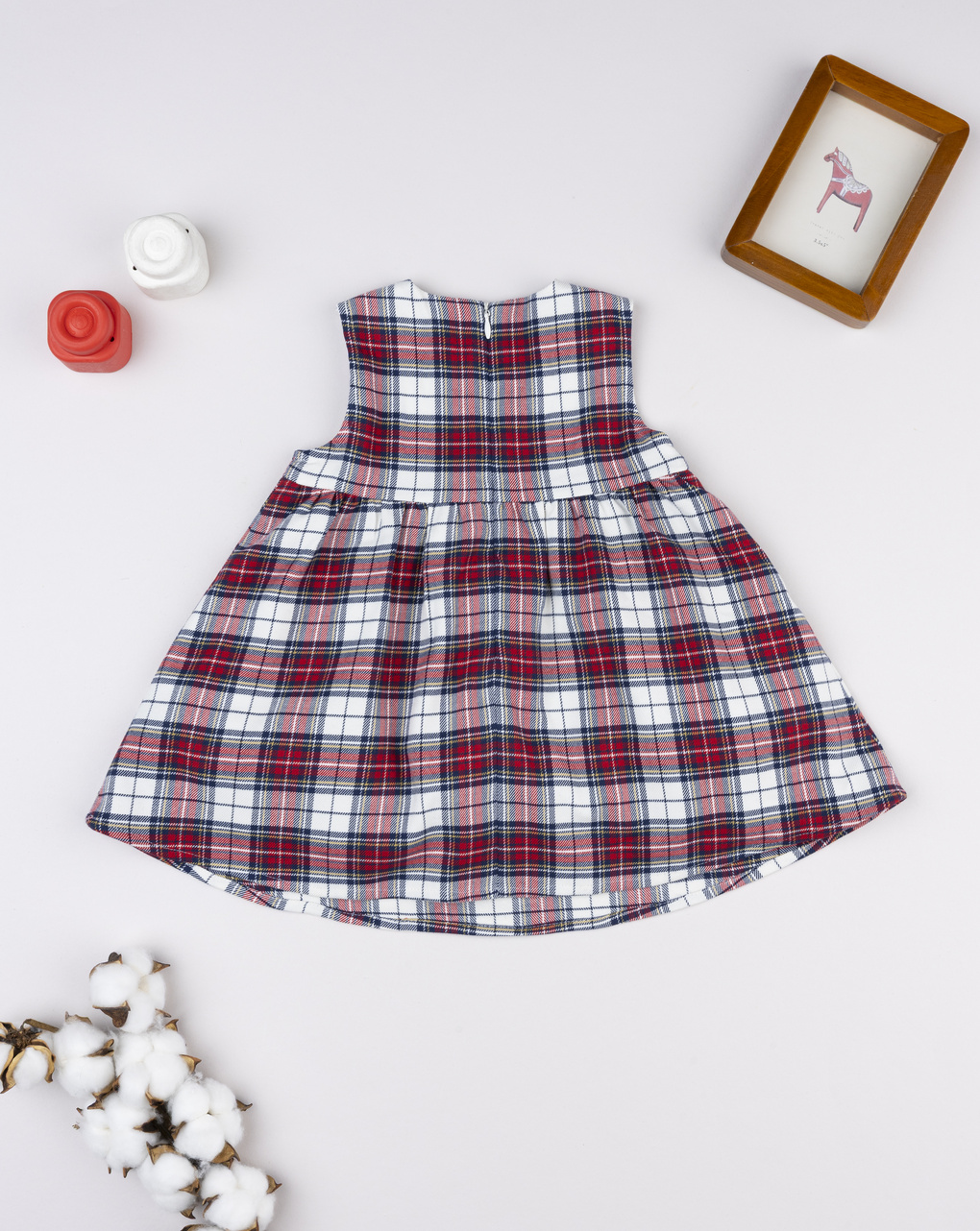 βρεφικό φόρεμα καρό με καρδούλες classic για κορίτσι - Prénatal