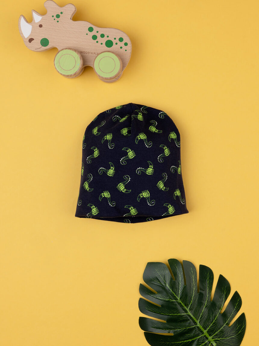 βρεφικό σκουφάκι μπλε με δεινόσαυρους για αγόρι - Prénatal