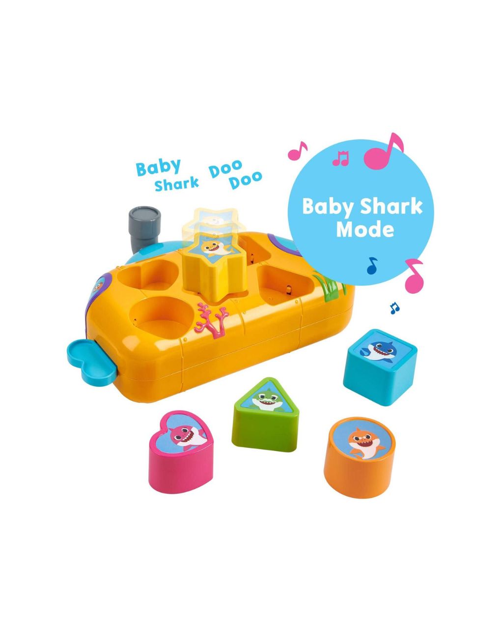 Baby shark μουσικό υποβρύχιο με σχήματα bah11000 - Giochi Preziosi