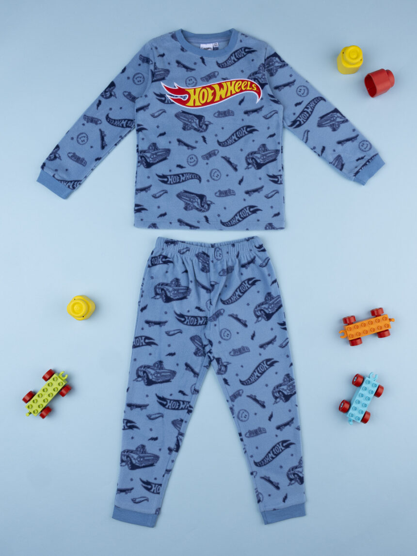 παιδική πιτζάμα fleece μπλε hot wheels για αγόρι - Prénatal