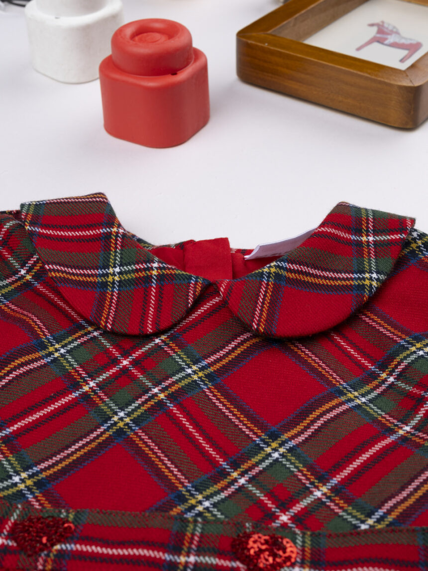 βρεφικό φόρεμα καρό με καρδούλες classic για κορίτσι - Prénatal