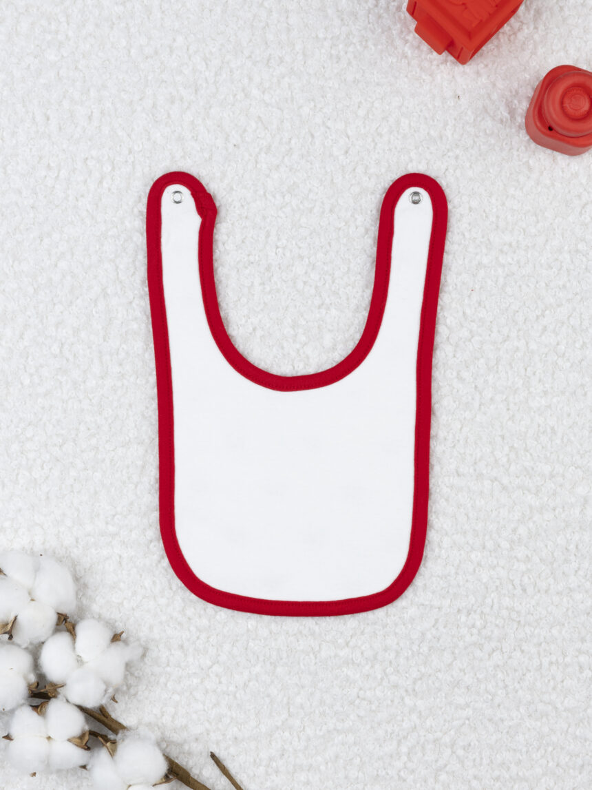 βρεφική χριστουγεννιάτικη σαλιάρα λευκή με τάρανδο για αγόρι - Prénatal