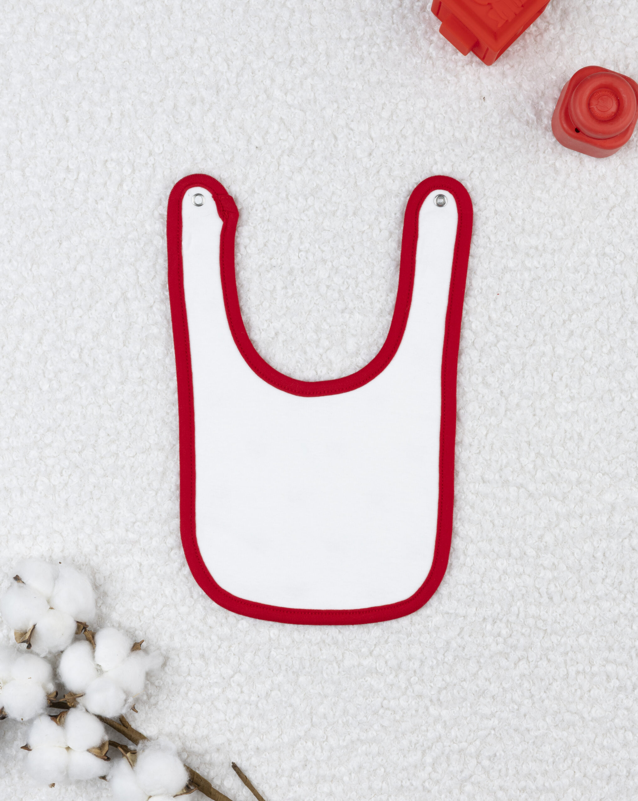 βρεφική χριστουγεννιάτικη σαλιάρα λευκή με τάρανδο για αγόρι - Prénatal