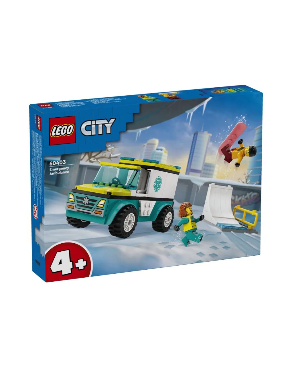 Lego city emergency ambulance & snowboarder 60403