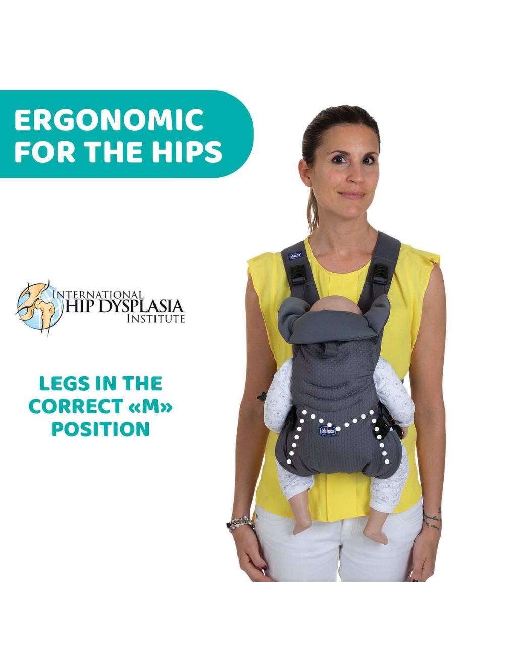 Chicco μάρσιπος easy fit moon grey p15-79154-77-71 - Chicco