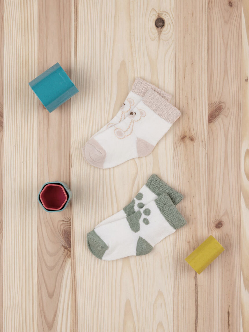 βρεφικά καλτσάκια με αρκουδάκια πακέτο x2 για αγόρι - Prénatal