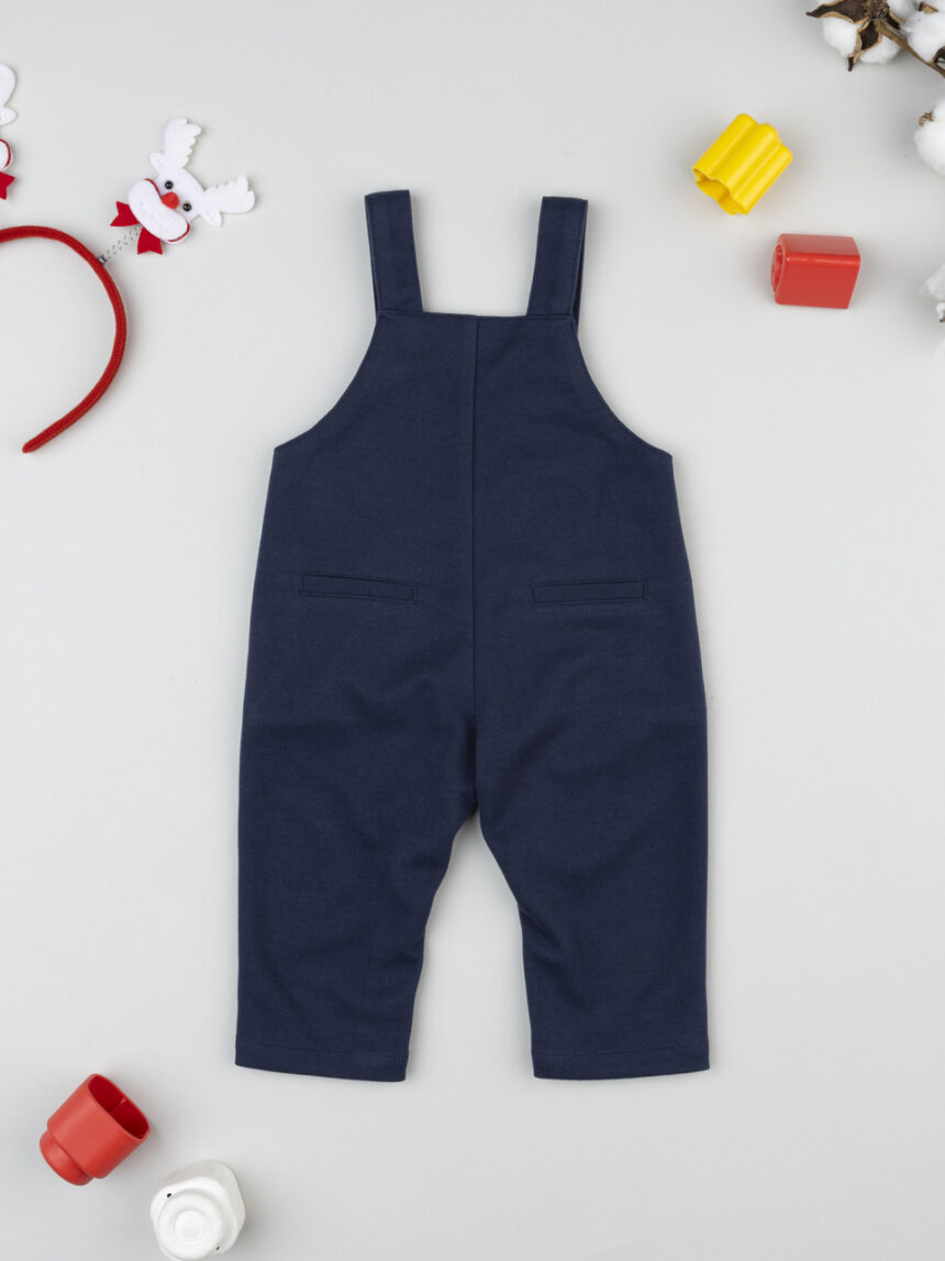 βρεφική χριστουγεννιάτικη σαλοπέτα μπλε με ταράνδους για αγόρι - Prénatal