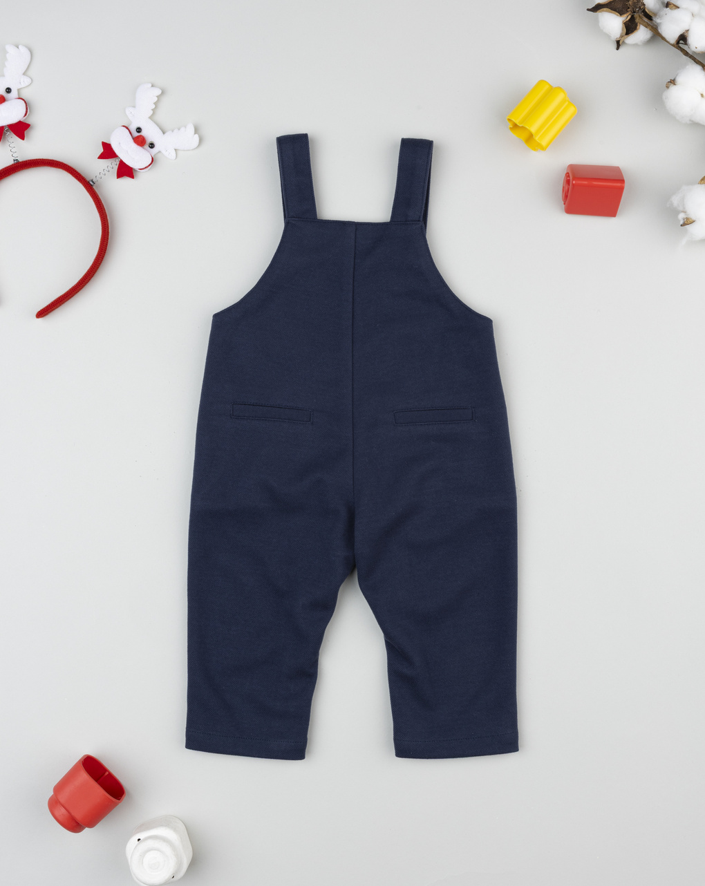 βρεφική χριστουγεννιάτικη σαλοπέτα μπλε με ταράνδους για αγόρι - Prénatal