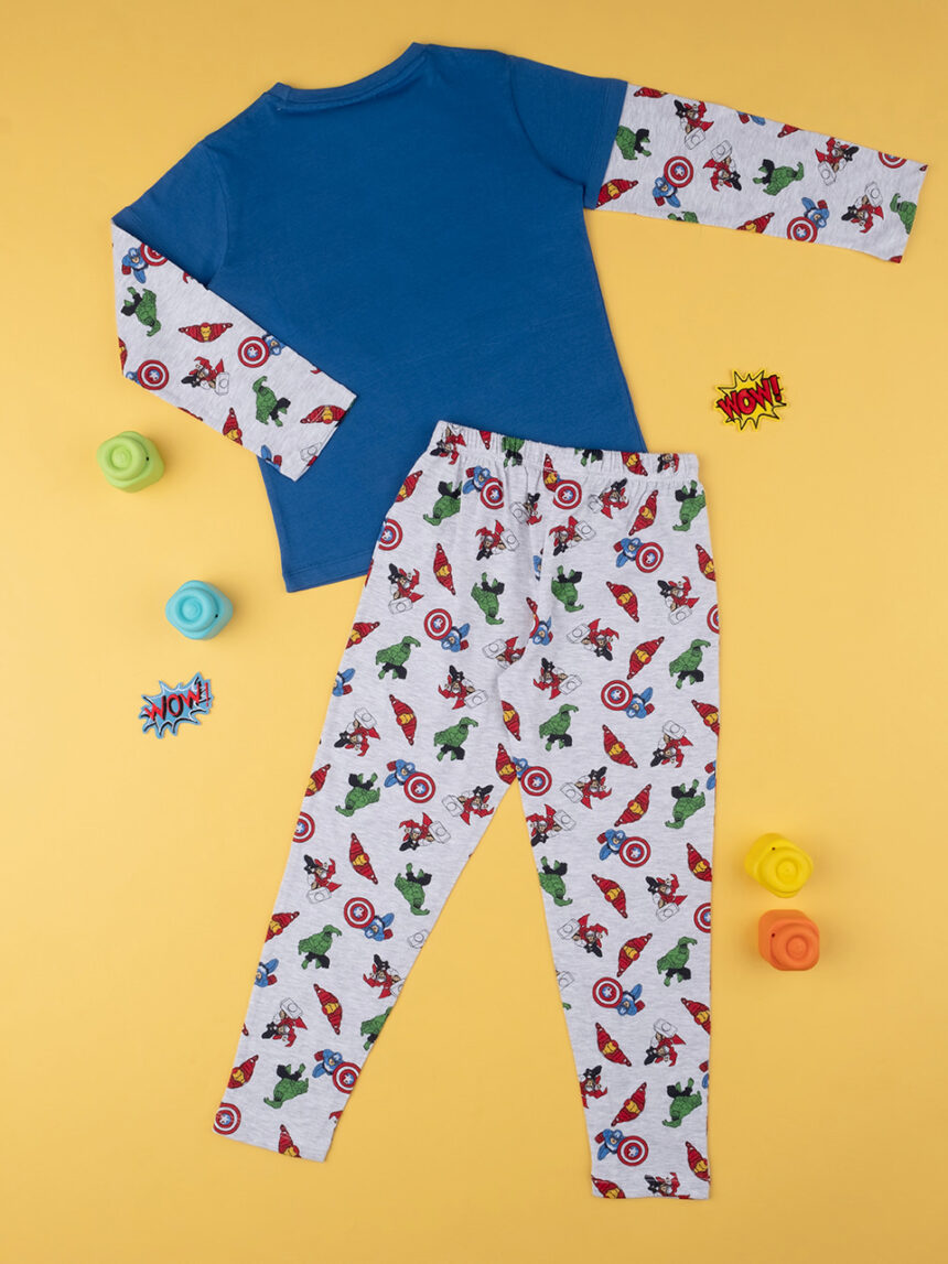 παιδική πιτζάμα μπλε/γκρι avengers για αγόρι - Prénatal