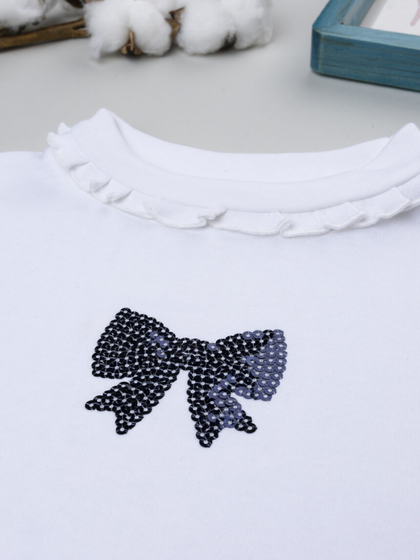 παιδική μπλούζα ζιβάγκο λευκή με φιογκάκι classic για κορίτσι - Prénatal