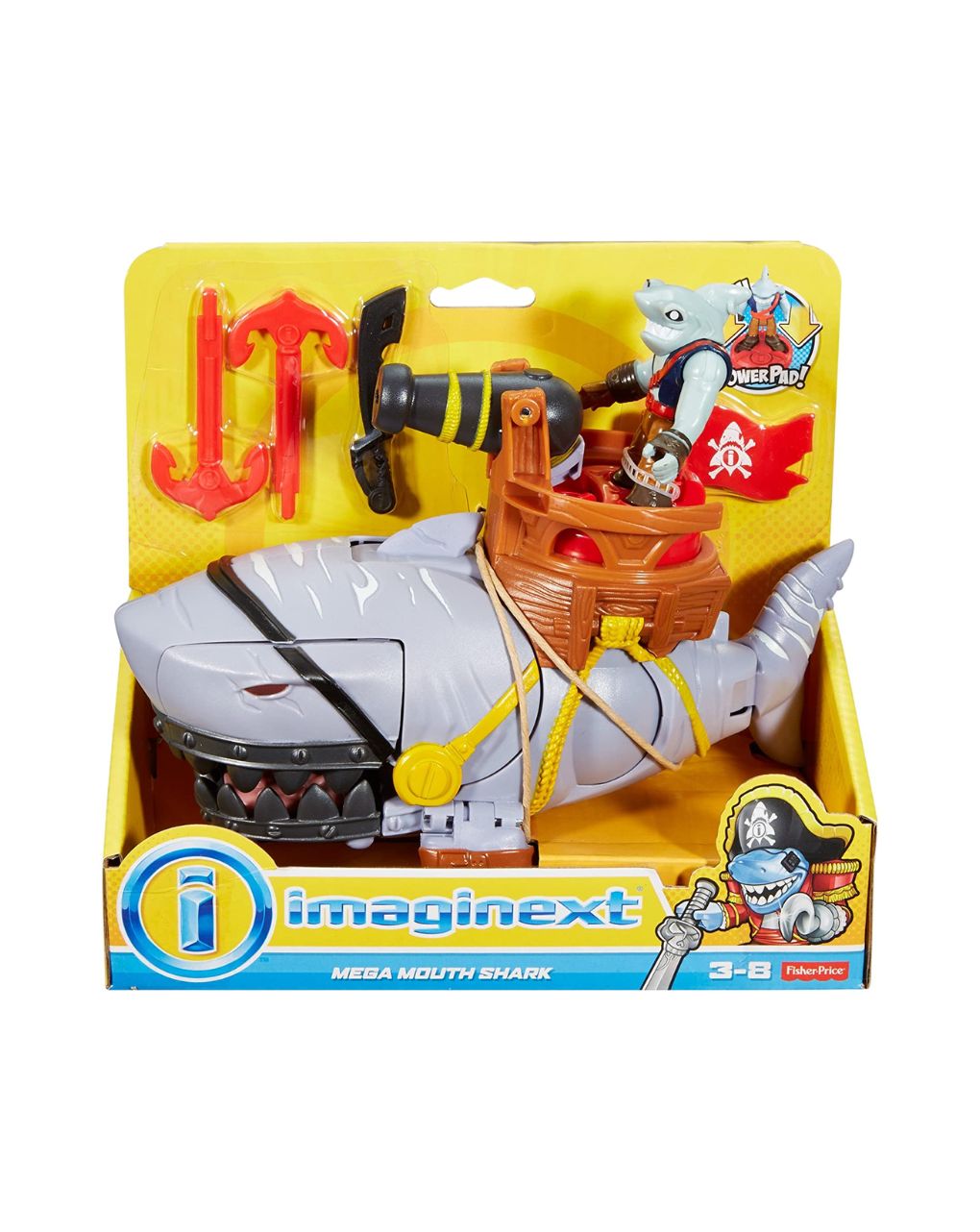 Fisher-price imaginext πειρατικό πλοιάριο, πλάσματα του βυθού με φιγούρα και αξεσουάρ dhh66