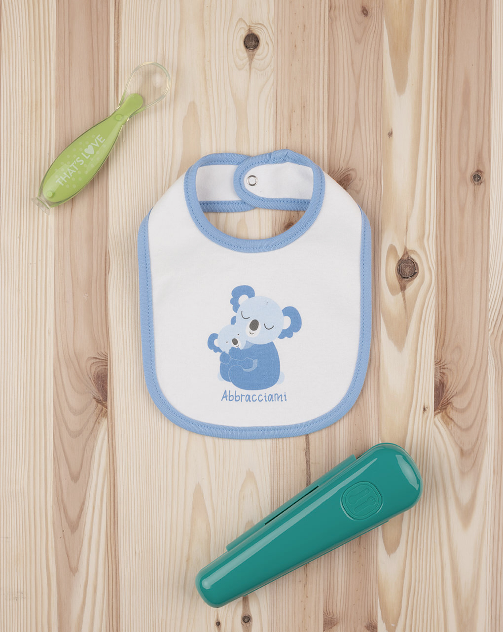 βρεφική σαλιάρα λευκή με κοάλα για αγόρι