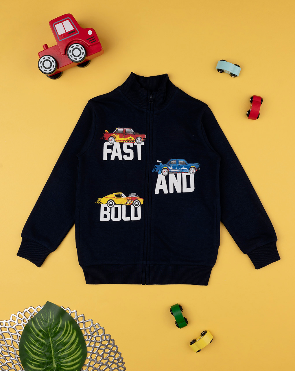 παιδική ζακέτα φούτερ μπλε fast and bold για αγόρι