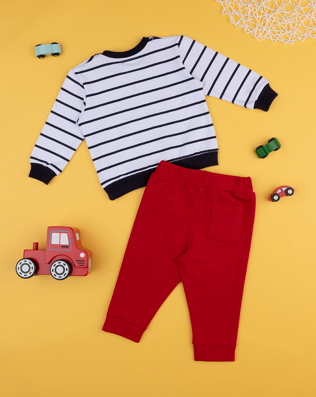 βρεφικό σετ μπλούζα φούτερ και παντελόνι φόρμας beep για αγόρι - Prénatal