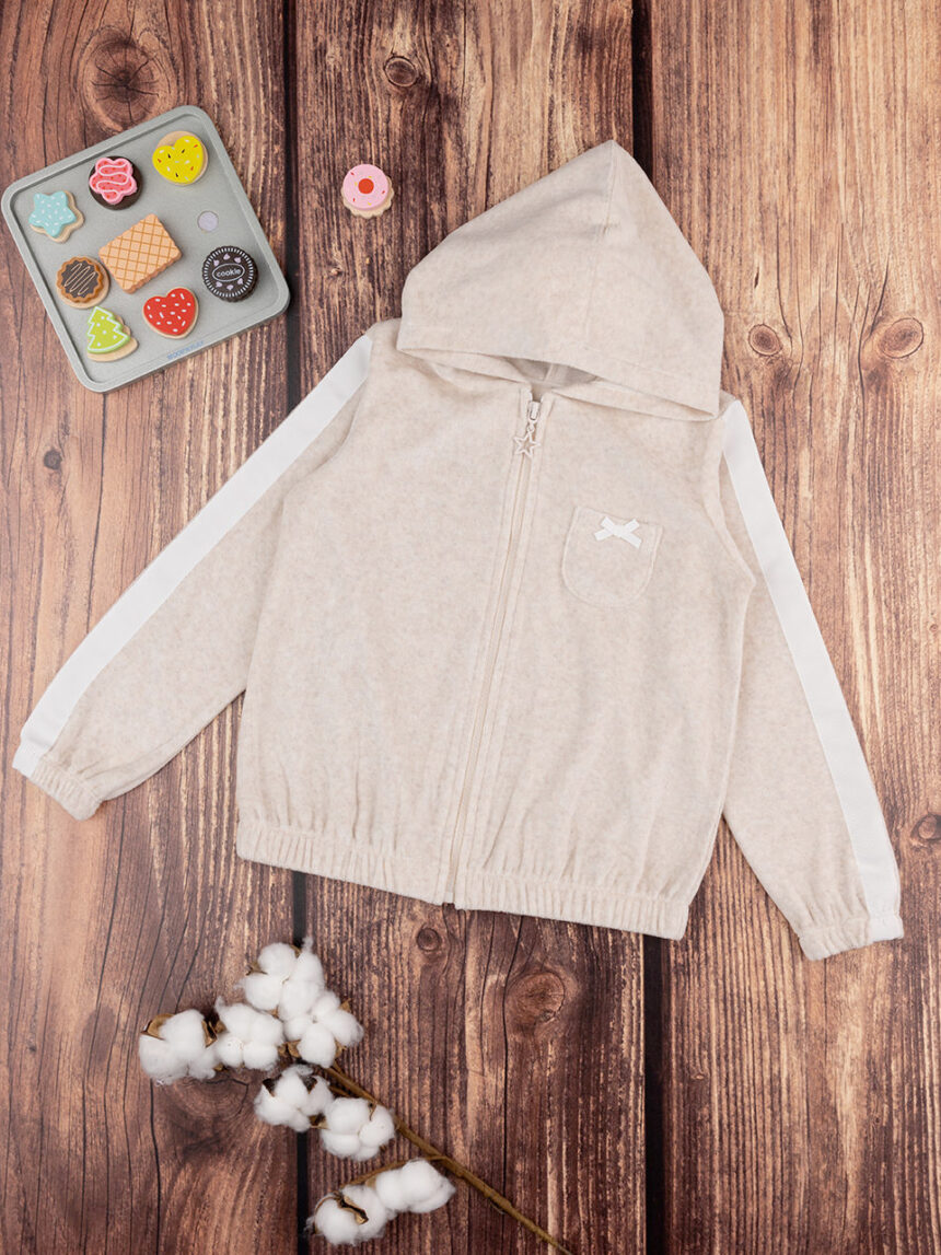 παιδική ζακέτα σενίλ μπεζ για κορίτσι - Prénatal