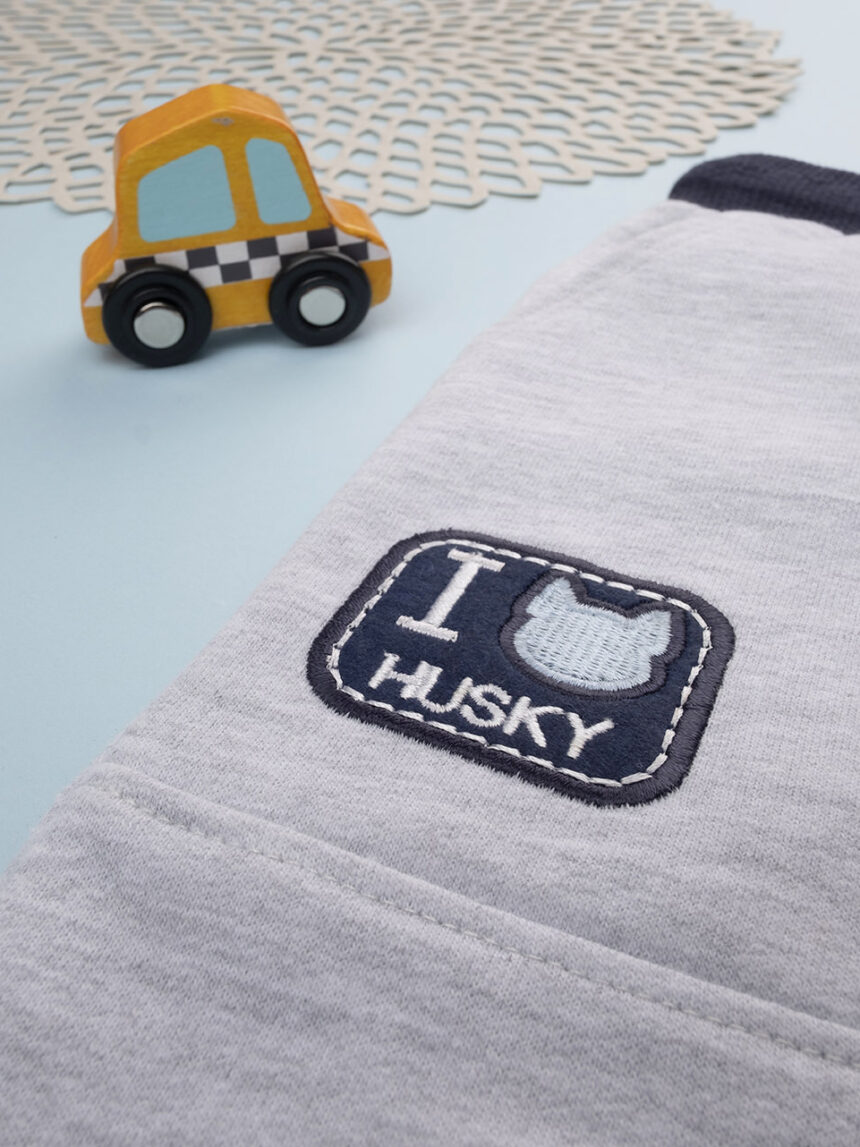 βρεφικό παντελόνι φόρμας γκρι husky για αγόρι - Prénatal