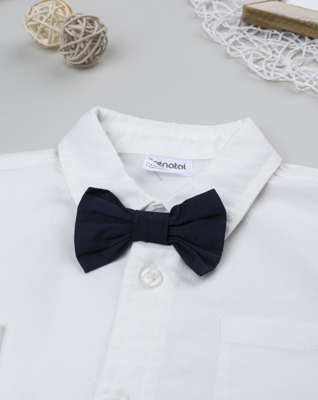 παιδικό πουκάμισο λευκό με παπιγιόν classic για αγόρι - Prénatal