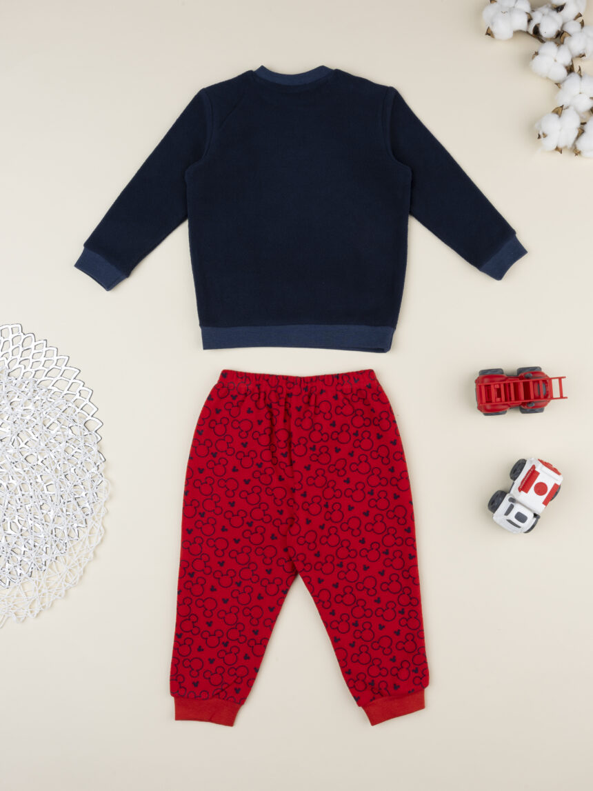 βρεφική πιτζάμα fleece μπλε/κόκκινη mickey για αγόρι - Prénatal